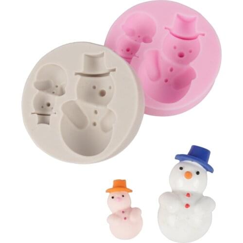 New Christmas Snowman Shape Chocolate Silicone Cake Soap Mold Fondant Sugarcraft Cake Decorating Tool Xmas Baking Gumpaste Mould
