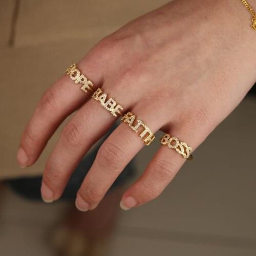 Custom Name Ring Rose Gold Love Heart Adjustable Custom Engrave Monogram Ring Personalize Engagement Ring for Women Jewelry Gift