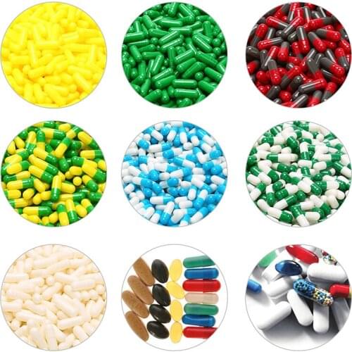 1000Pcs/lot Empty Gelatin Capsule Hard Gelatin Capsule Colorful Gel For Medicine Pills Refill Storage
