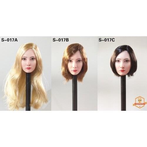 SGTOYS S-017 1/6 Scale Female Girl Head Sculpt Blonde Hair Short Hair for 12 Inches Body Figures