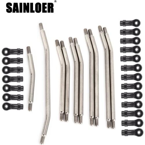 Special Metal Link Set Sturdy Vehicle Linkage 5mm Steering Rod with Nylon End for 1/10 RC Crawler Car Axial SCX10 II 90046