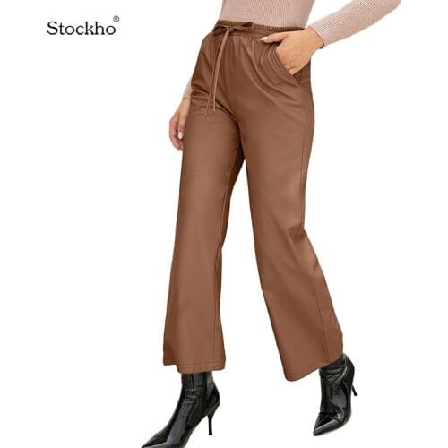 Stockho Women's Leather Pants