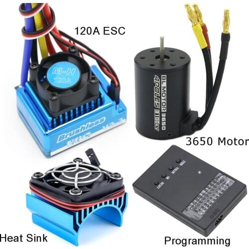 Waterproof 3650/3100KV / 3900KV / 4300KV / 5200KV Brushless Motor & 45A 60A 80A 120A ESC Combo Set for 1:10 RC Car RC Boat Part