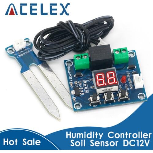 XH-M214 Humidity Controller Soil Sensor Module 20-99%RH Precise Automatic Control Irrigation System Red Digital Display