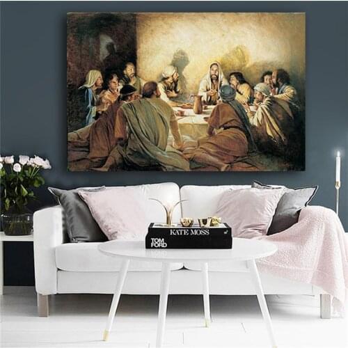 Last Supper Da Vinci Famous Oil Painting on Canvas Posters and Prints Scandinavia Nordic Art Wall Picture for Living Room Decor
