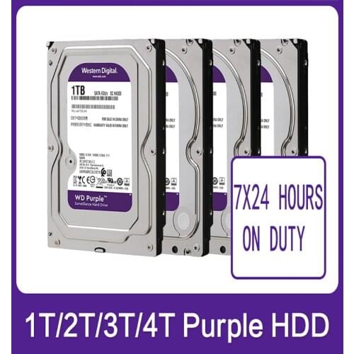 NEW Western Digital WD Purple HDD 1TB-8TSATA 6.0Gb/s 3.5" Hard Drive Disk for cctv Camera AHD DVR IP NVR