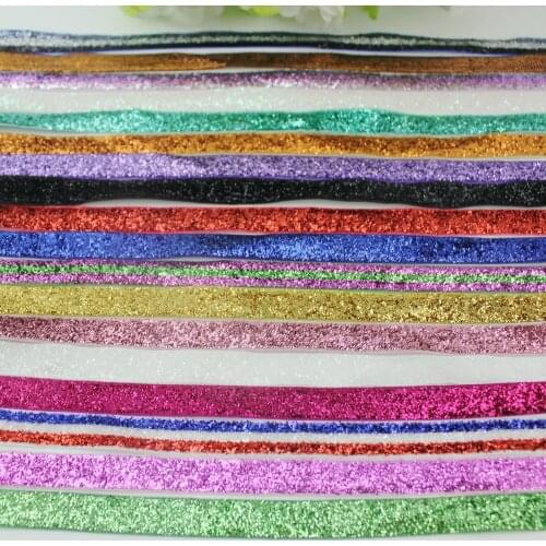 1.5Inch 38mm 10 yards no elastic metallic glitter velvet ribbon fabric craft DIY headband fabric（12 colors