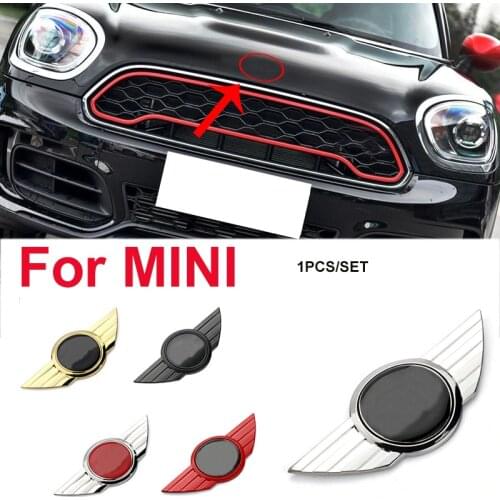1pcs Decoration Black/Gold/Silvery Metal 3D Letter Stickers Car Front Head Hood Bonnet Rear Tail Emblem For MINI Car Styling