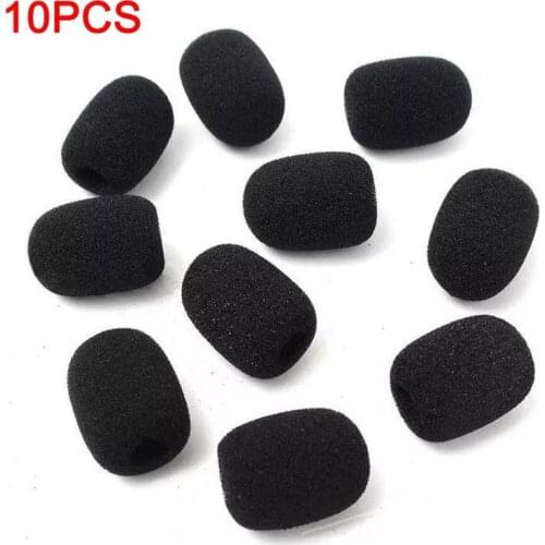 10Pc/Set Black Microphone Sponge Case Replacement Foam Covers Windscreen Windshield Sponge Covers For Headset Mic Cover Supplies