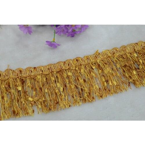 13yards/lot 10cm Width Polyester Tassel Fringe Trim For DIY Latin Dress African Lace Yarn Ribbon For Sewing Curtain
