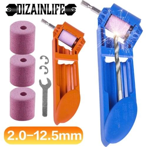 2-12.5mm Portable Corundum Grinding Wheel Drill Bit Sharpener Twist Drill Bit Sharpening Machine Blue or Orange