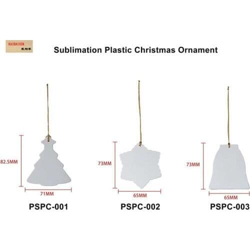 20pcs/lot Sublimation Blanks Christmas Decoration Plastic Pendant for Sublimation INk Transfer Printing Heat Press