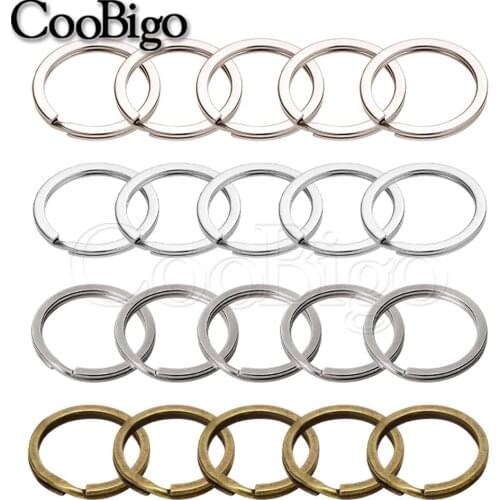 50Pcs 25mm Metal Flat Key Rings Key Chain Split O-Rings Silver Bag Toys Jewelry Parts Accessories