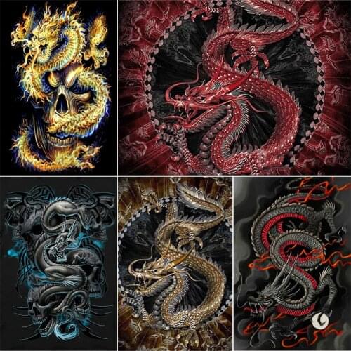 5D DIY Diamond Painting Chinese Dragon Picture Full Square/Round Mosaic Cross Stitch Kits Diamond Embroidery Wall Art Home Decor