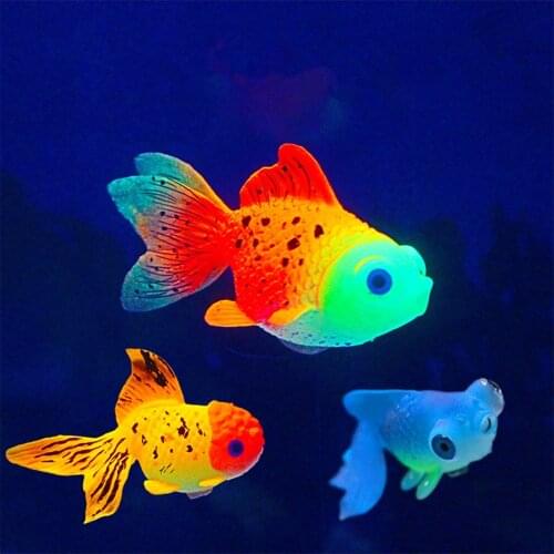 Aquarium Silicone Simulation Fish Night Light Simulation Large Goldfish Ocean Jellyfish Fish Tank Landscape Ornament