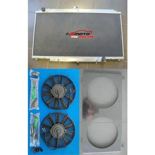 Full Aluminum Alloy Radiator + Shroud + Fans For Fit 1997-2001 Nissan GU Patrol Y61 petrol 4.5L 98-01 01 00 99 98