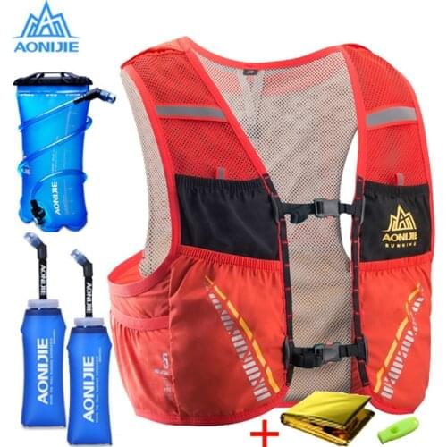 AONIJIE 2021 New 5L Trail Hydration Vest Backpack Hiking Cycling Camping Marathon Rucksack Bag Running Bag 500ml 600ml bottles