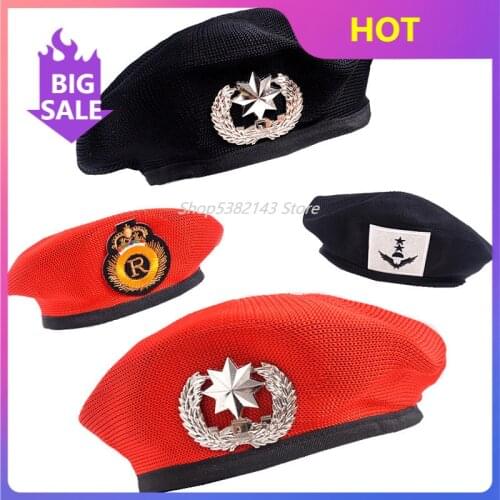 Sailor Dance Performance Cosplay Hats for Kids Adult Men Women Berets Star Emblem Sailors Hat Adult Child Trilby Military Caps