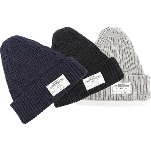 Men Women Hat Casual High Street Baseball Caps Knitted Winter Warm Hats Boys Girls Dating Elastic Black Navy Gray Cap Fashion