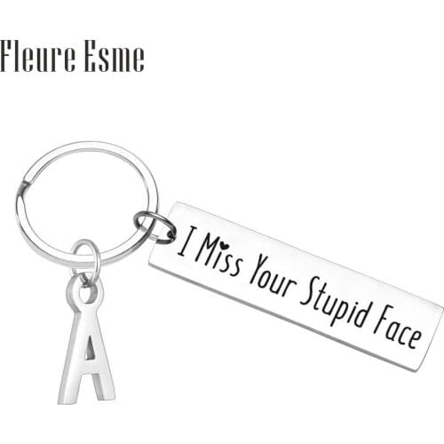 I Miss You Initials Keychain Anniversary Valentine Gifts Friendship Gifts for Boyfriend Girlfriend Husband Wife Best Friends