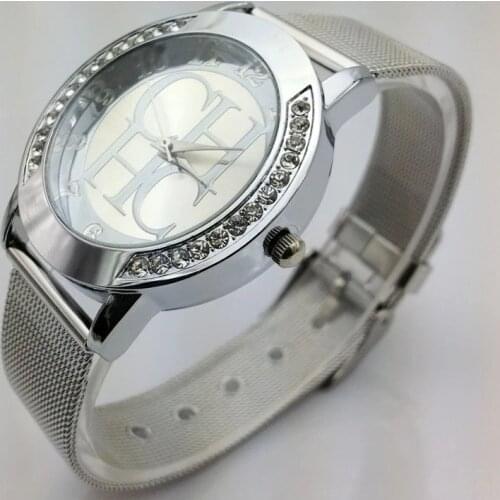 Relogio Feminino CH Luxury Brand New Men Women Fashion Rhinestone Watch Women Stainless Steel Quartz Watch Boutique Clock Reloj