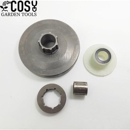 Clutch Drum .325-7 Teeth Sprocket Rim With Needle Bearing For Chainsaw 4500 5200 5800 45cc 52cc 58cc Oil Pump Worm Gear Kit