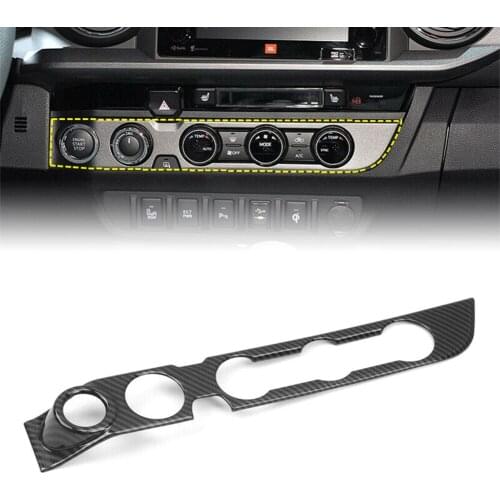 For Toyota Tacoma 2016 2017 2018 2019 Car Interior Air Condition Adjust Button Cover Trim ABS Carbon Fiber