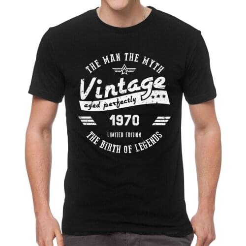 The Birth Of Legend 1970 T Shirts Short Sleeve Cotton T-shirt 50 Year Old Birthday Gift The Man The Myth Tee Tops Tshirt Gift