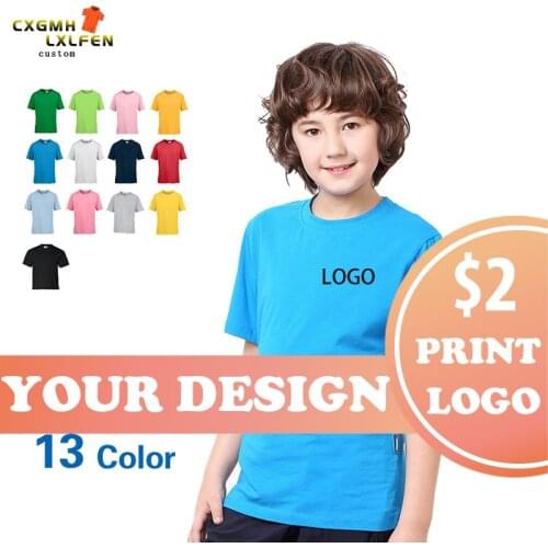 Cotton Round Neck Short Sleeve Tshirts Youth Girls Boys Unisex T-shirt Customized Print Your Own Design Picture Street Tops Tee