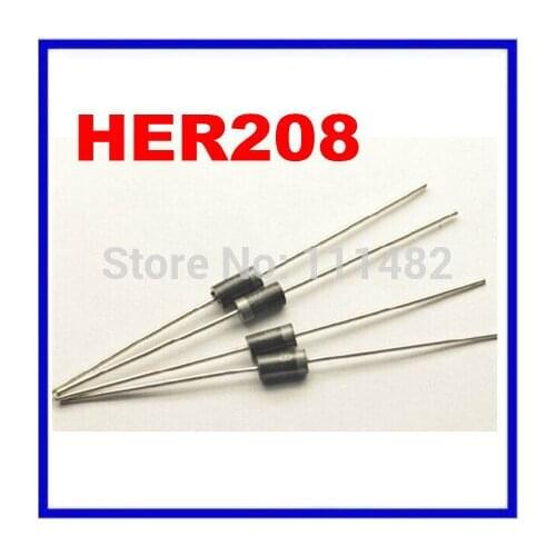 HER208 ultra fast recovery diode 2A/1000V DO-15 high quality 100pcs