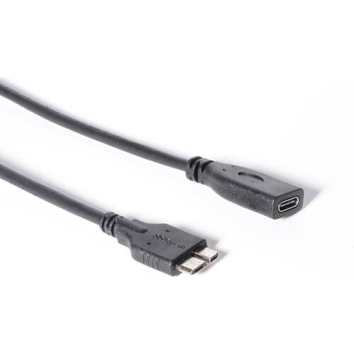 Micro USB 3.0 Male to USB-C USB 3.1 Type C Female Extension Data Cable for Macbook Tablet 10cm