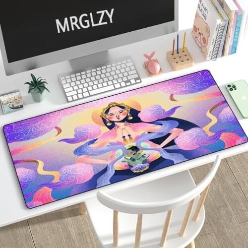 Myth Story Gaming Mouse Pad 90x40cm XXL Large Genshin Impact Desk Mat Laptop Gamer Mouse Mats Mousepads for Mechanical Keyboard