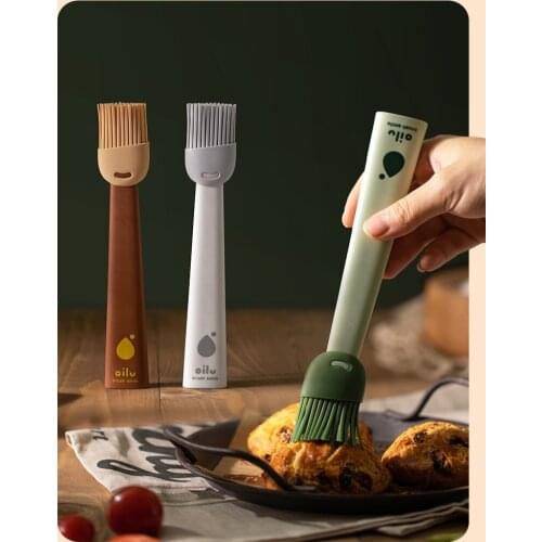 1pcs Oil Brush Kitchen Pancake Oil Brush Household High Temperature Resistant Non-linting Silicone BBQ Baked Food Edible Brush