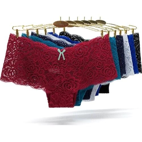 Fashion Sexy Panties Women Underwear Lace Transparent Underpants Female See Through Lingerie Femme Woman Boyshort Bragas Mujer