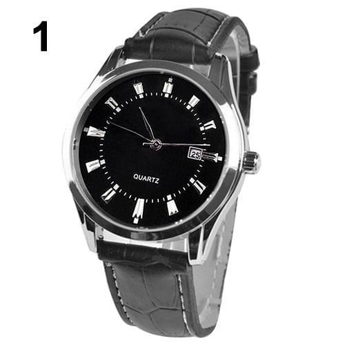 Men Vintage Date Calendar Dial Faux Leather Business Analog Quartz Wrist Watch Relogio Masculino