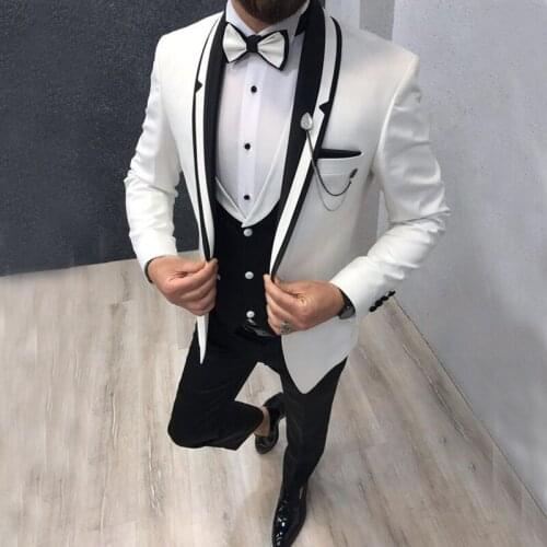 New Groom Tuxedos Casual Business Suit Evening Dress Terno Masculino Mens Suits Kостюм Mужской Three Pieces(Jacket+Pants+Vest)