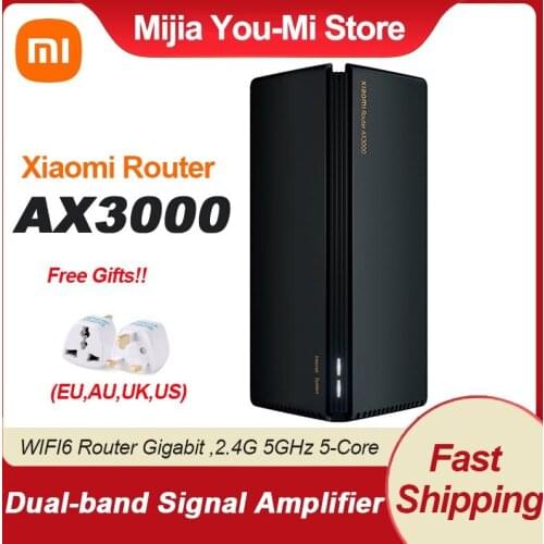 Original Xiaomi AX3000 WIFI6 Router Gigabit 2.4G 5GHz 5-Core Dual-Band Router OFDMA Repeater 4 Signal Amplifier With Adapter