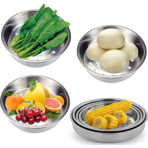 23/21/20cm 304 Stainless Steel Steamer Household Thickening Deepening Rice Cooker Steaming Basket Vegetable Fruit Drain Basket