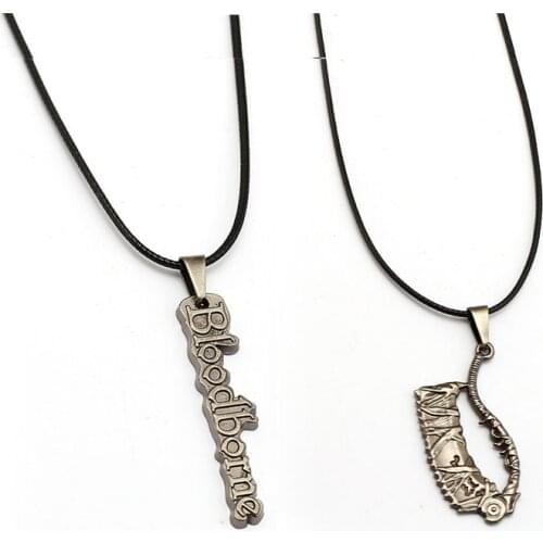 New Game PS4 Bloodborne Necklace Metal Hunter Letter Logo Pendant Choker Collar For Women Men Birthday Gift Erkek Kolye Souvenir