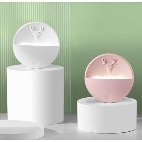 USB rechargeable snow mountain deer shape fragrance night light touch wall light warm white/white light