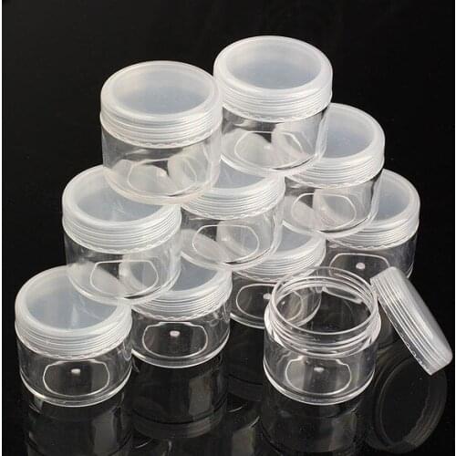 10 Pcs Plastic Storage Box Nail Art Cosmetic Bead Gems Case Bottle Pot MH88
