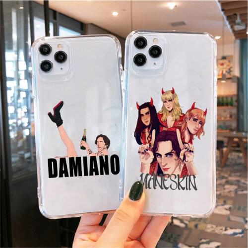 Funny Maneskin Damiano David Transparent Silcone Phone Case for Iphone 7 8 Plus 12 Pro 11 Pro Max XS Max XR X SE2020 Cover Shell