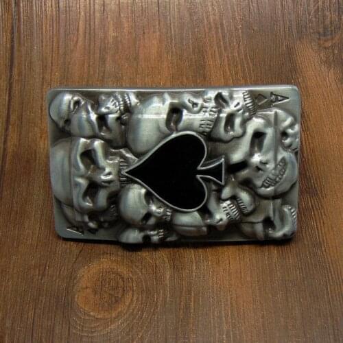 Western Skull Poker Belt Buckles Western with Pewter Finish fit Mens Belt Jeans Accessories Handmade For Men Hebillas Cinturon