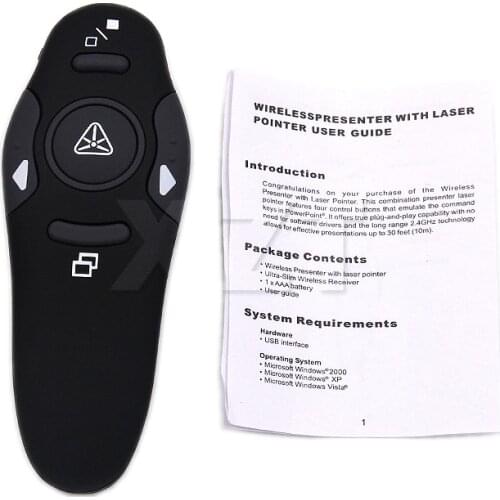 2.4GHz Wireless USB Powerpoint Presentation Page PPT Flip Pen Pointer Clicker Presenter Red Light RF Remote Control for Teacher