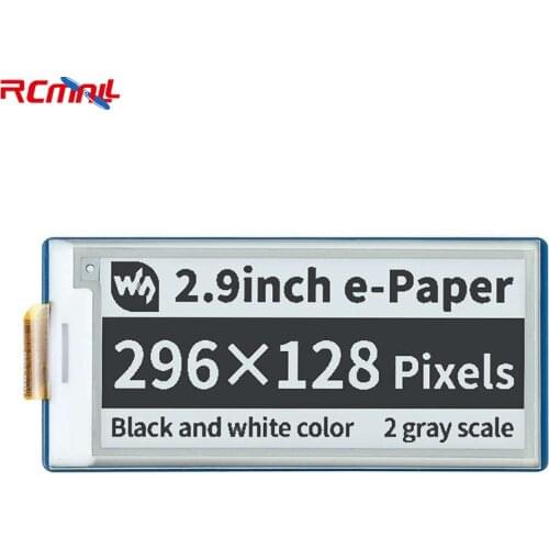 RCmall 2.9inch E-Paper E-Ink Display Module for Raspberry Pi Pico, 296×128, Black / White, SPI