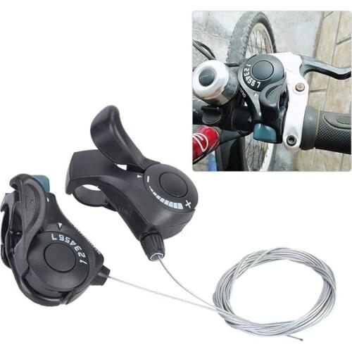 3/7 Speed Bicycle Shifter Brake MTB Mountain Road Bike Riding Disc Brake Levers with Shift Cable Thumb Gear Shift Lever Set