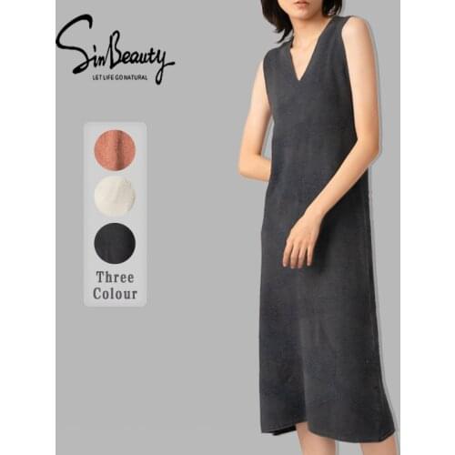 SINBEAUTY Spring and Autumnr Comfort Vest Big V-neck Jacquard Slim Sexy Womens Dress Streetwear Casual Women