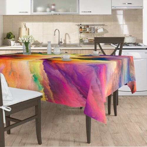Table cloth living room kitchen colorful sky cloud patterned micro fabric cover with runner pattern Free Shipping