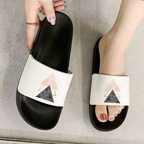 Hot Summer Geometric graphic slippers shoes for women 2021 Harajuku indoor and outdoor Beach slides