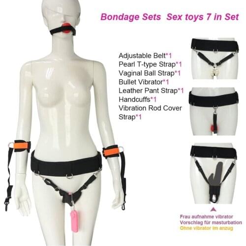 TOUGHAGE Women Body Harness Thong Underwear Waist Strap Restraints Belt With Handcuffs BDSM Bondage Kit Fantasy Clothes